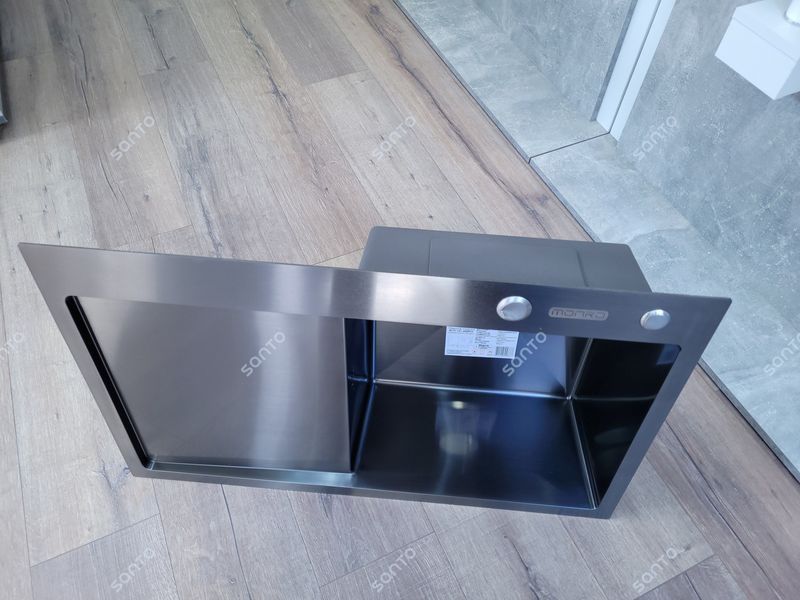 Кухонна мийка Monro 78*49 PVD Black чаша праворуч