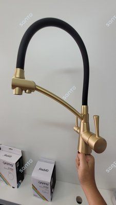 Змішувач для кухні на дві води GAPPO G4398-1 Золото