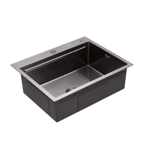 Кухонна мийка Kroner KRP Schwarze - 6350HM PVD (3/1 мм)