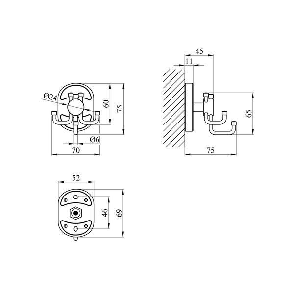 Крючок для ванной комнаты Kroner KRM Elbe - ACC2905-3