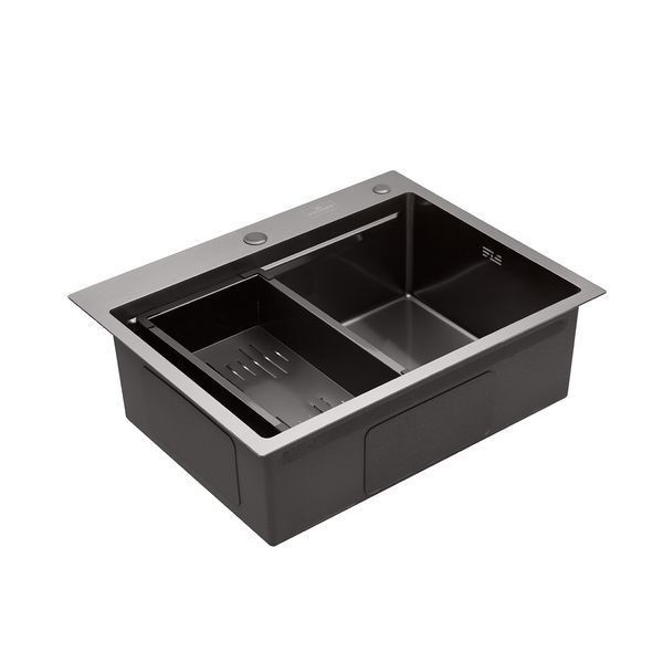 Кухонна мийка Kroner KRP Schwarze - 6350HM PVD (3/1 мм)