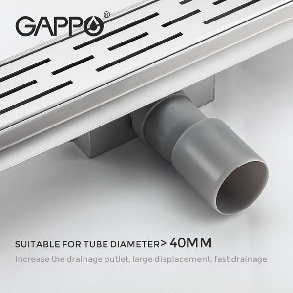 G89007-1 Душовий трап 900 мм, комбінований гідрозатвор, Brushed nickel (блістер) {5/1}