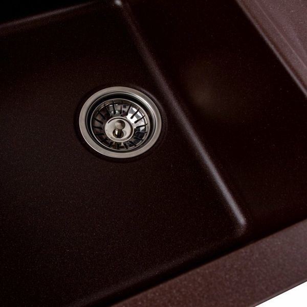 Гранітна мийка для кухні Platinum 7850 TROYA матова Мокко