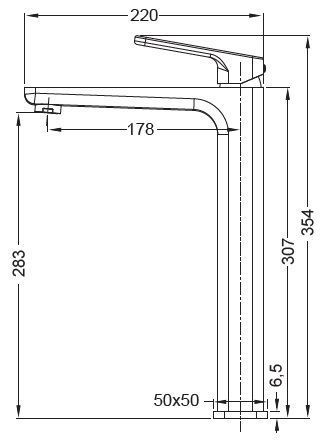 Смеситель для умывальника высокий Koer KB-11031-01 Хром (KR5433)