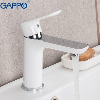 Змішувач для умивальника GAPPO G48 G1048, білий/хром