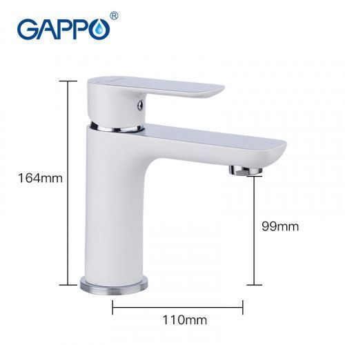 Змішувач для умивальника GAPPO G48 G1048, білий/хром