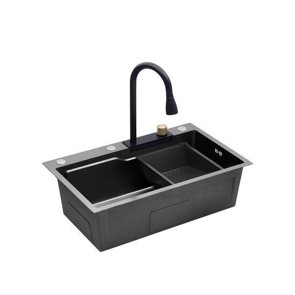 Кухонна мийка Kroner KRP Schwarze - SET7546HM PVD (3/0.7 мм)