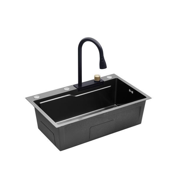 Кухонна мийка Kroner KRP Schwarze - SET7546HM PVD (3/0.7 мм)