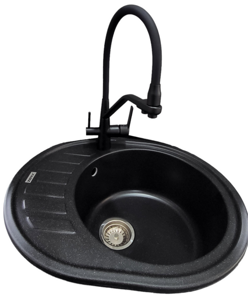 Гранітна мийка ZERIX ZS-6250R-03 Black
