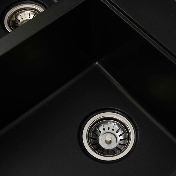 Гранітна мийка для кухні Platinum 7850 HARMONY матова Чорна