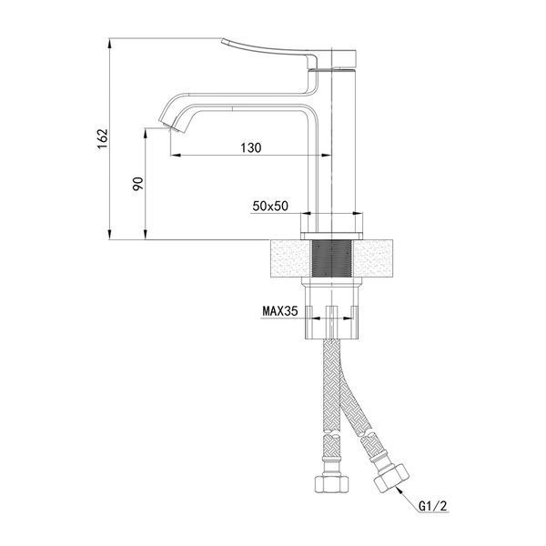 Смеситель для умывальника MIXXUS PREMIUM DALI 001 NUT GRAPHITE Графит (MI6756)