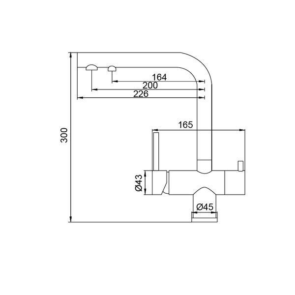 Смеситель для кухни с выходом для питьевой воды KOER KB-72001-01 (KR3391)