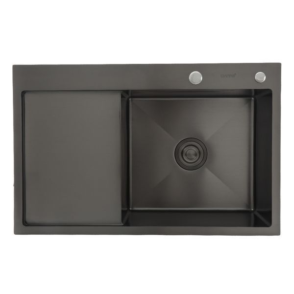 Кухонна мийка GAPPO GS7850-6L накладна 780x500 мм, поверхня PVD, ліва