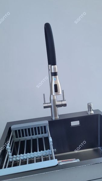 Гнучкий змішувач для кухні під фільтр GAPPO G4399-75 з гнучкий виливом