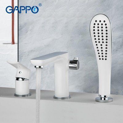 Змішувач для ванни на борт GAPPO G48 G1148, білий/хром
