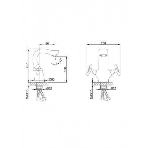 Змішувач для умивальника Frap H731 F10731-B, хром