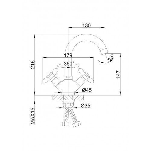 Змішувач для умивальника Frap H731 F13731-B, хром