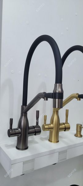 Змішувач для кухні під фільтр Frap F4397-3 з гнучким виливом