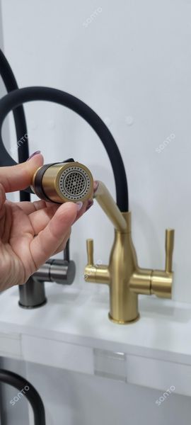 Змішувач для кухні під фільтр Frap F4397-3 з гнучким виливом