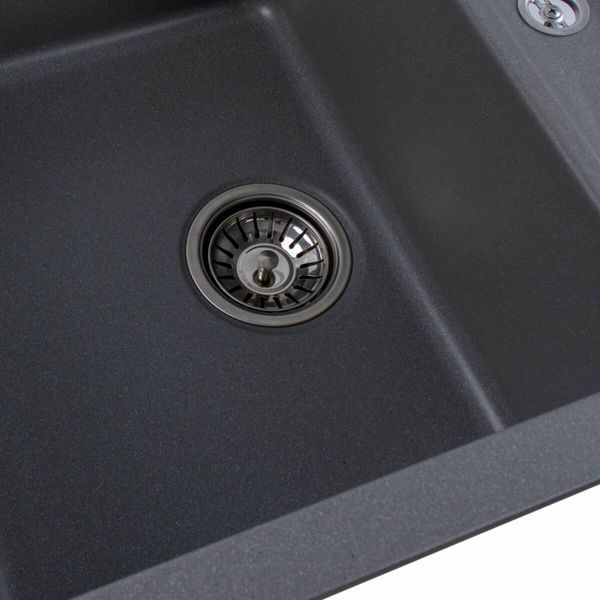 Гранітна мийка для кухні Platinum 7850 TROYA матова Сірий мусон