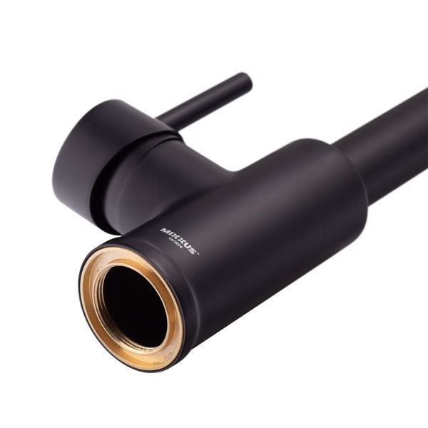 Змішувач для кухні MIXXUS PREMIUM SPRING 017 BLACK з виливом пружина Чорний (MI6951)