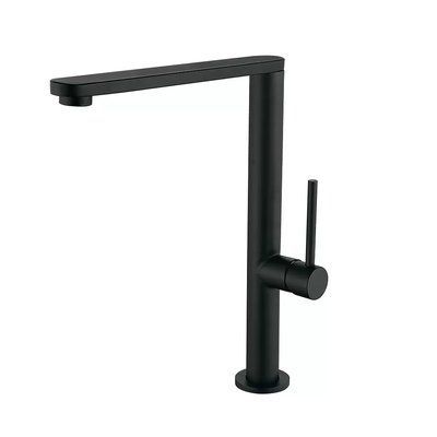 EKO4G-01 BLACK кухня одноваж. вис. поворот. вилив нерж.сталь гайка &Oslash;25 (black)** {10/1}