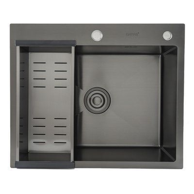Кухонна мийка GAPPO GS6050-6 накладна 600x500 мм, нержавіюча сталь, поверхня PVD