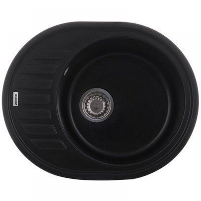 Гранітна мийка ZERIX ZS-6250R-14 Black metallic