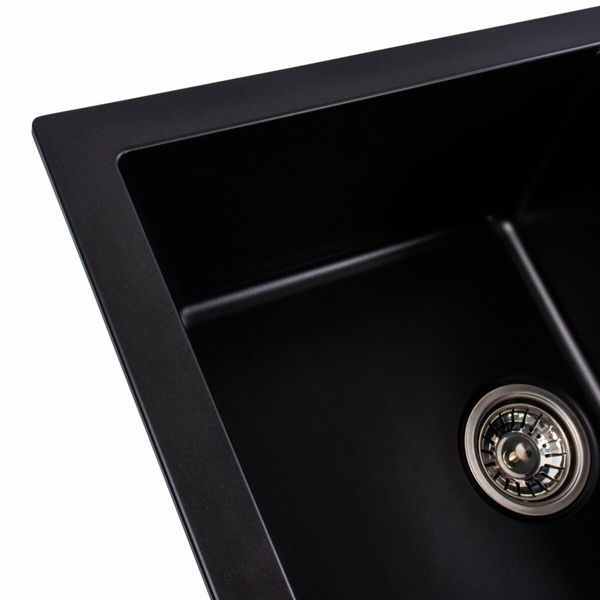 Гранітна мийка для кухні Platinum 7850 TROYA матова Чорна