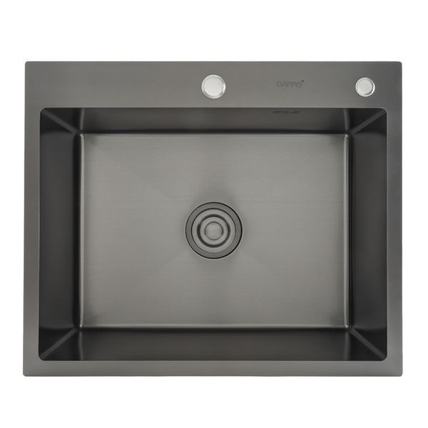 Кухонна мийка GAPPO GS6050-6 накладна 600x500 мм, нержавіюча сталь, поверхня PVD