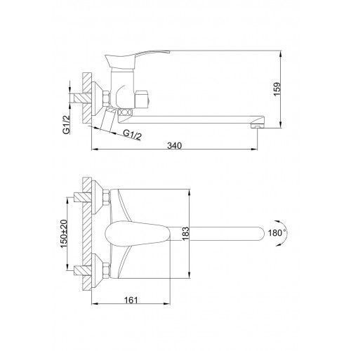 Змішувач для ванни Frap F22001, хром