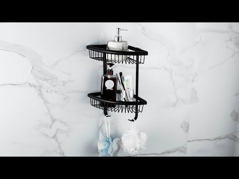 Полиця кутова FRAP F352-16, двоярусна з гачками, нержавіюча сталь, чорний