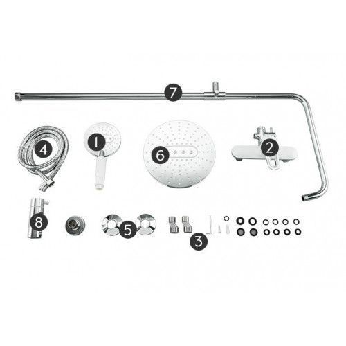 Душова система Frap F2449-20 білий/хром