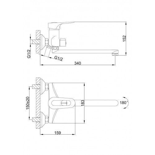 Змішувач для ванни Frap F22004, хром