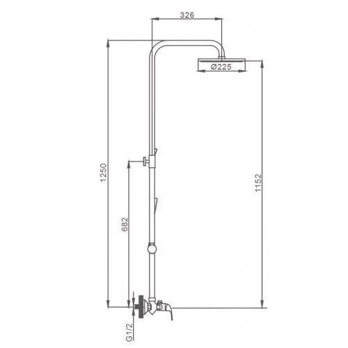 Душова система Frap F2449-20 білий/хром