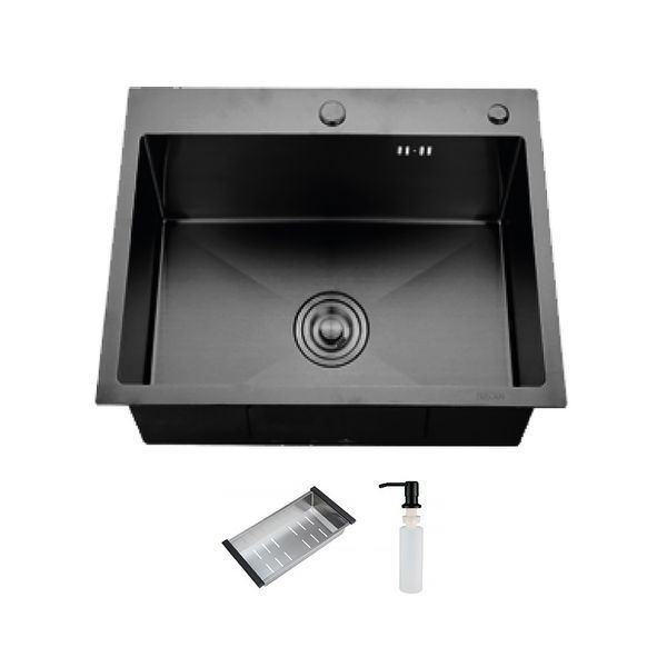 Кухонна мийка ITAL HD6050, 600x500мм, нержавіюча сталь, чорний