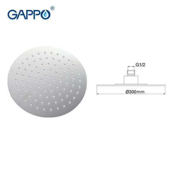 Тропічний душ GAPPO G29, ?300 мм, нержавіюча сталь