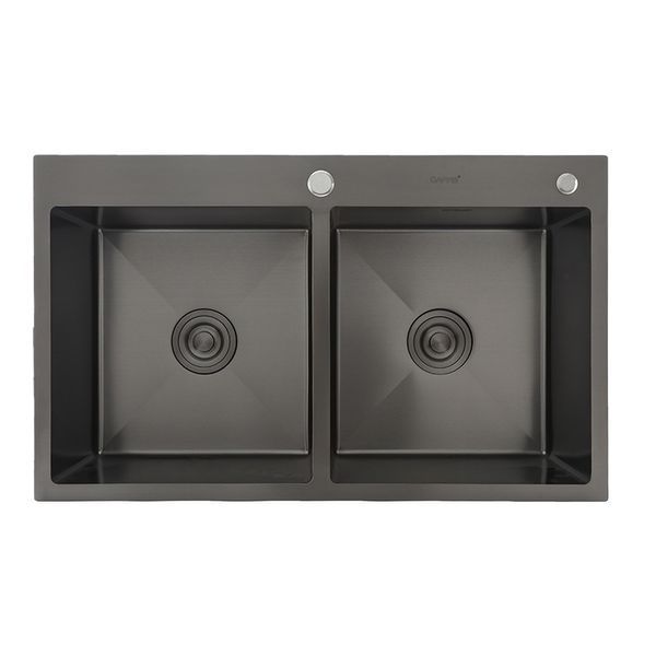 Кухонна мийка GAPPO GS8350-6 накладна 830x500 мм, нержавіюча сталь, поверхня PVD