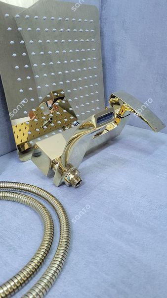 Душова система GAPPO G2407-3, вилив - перемикач на лійку, 3-функції, золото