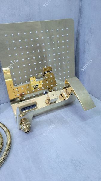 Душова система GAPPO G2407-3, вилив - перемикач на лійку, 3-функції, золото