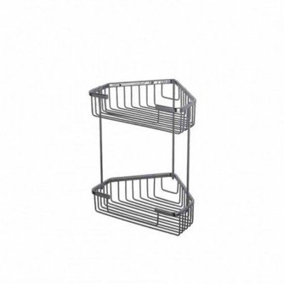 Полиця кутова Frap F335-1, 2-х ярусна, 240х320 мм, хром