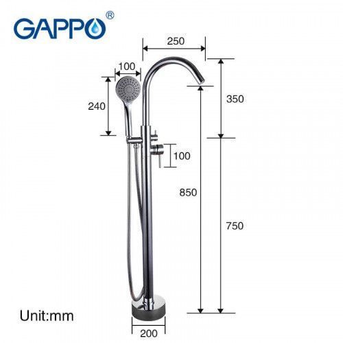 Змішувач для ванни для підлоги GAPPO G3098