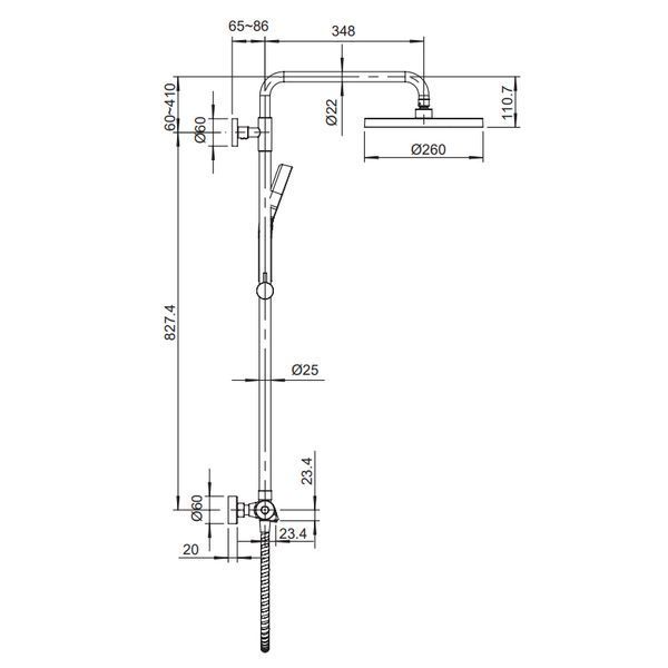 Душевая система с термостатом KOER KB-55013-01 Хром (KR4730)